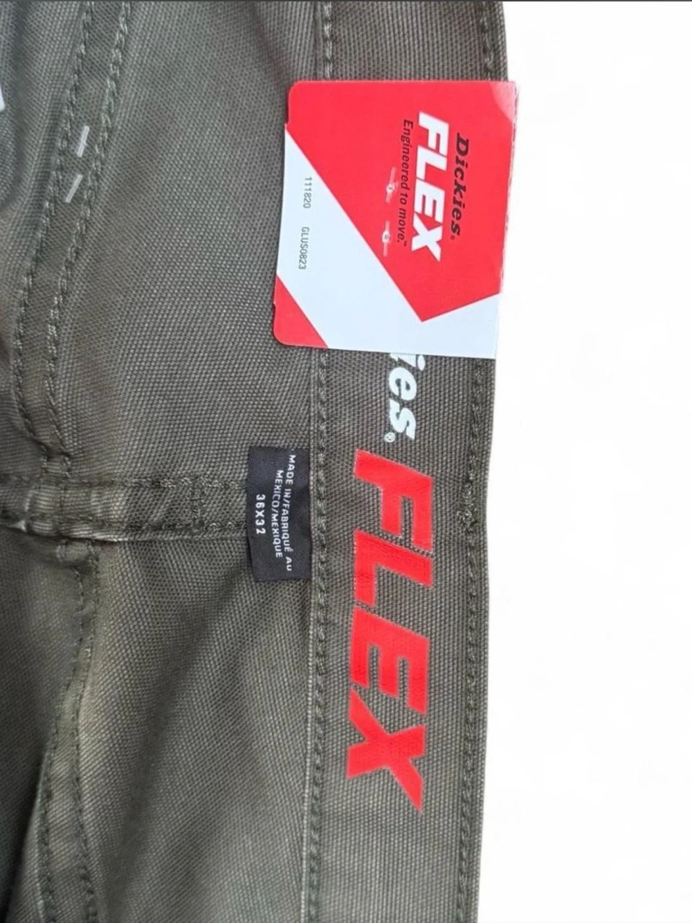 NWT Dickies FLEX Work Pants Green 36x32 Straight Leg Utility Pants